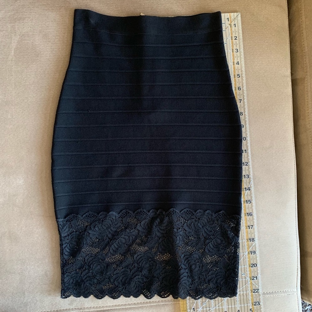 Black bebe bodycon pencil skirt